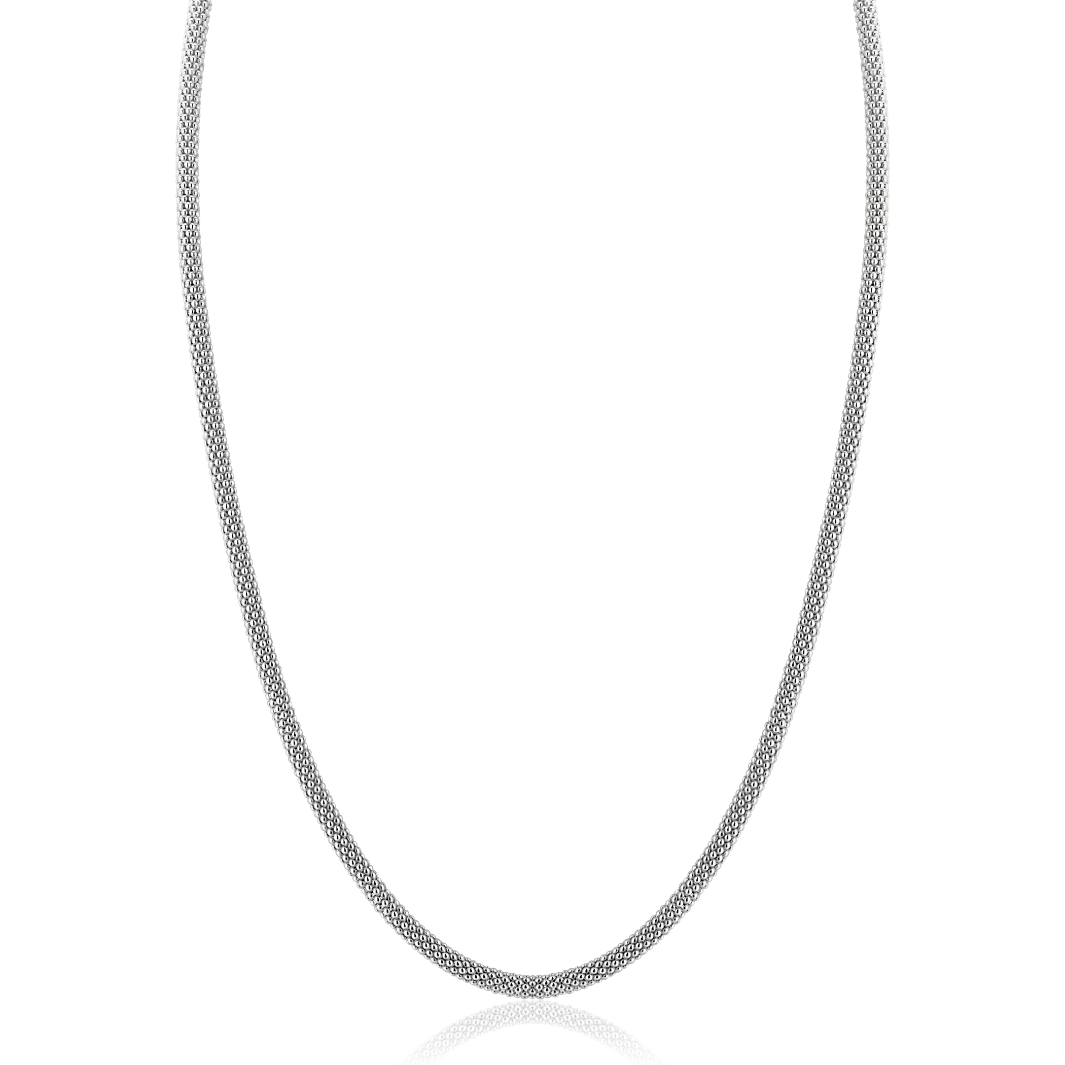 ZINZI zilveren popcorn ketting 3mm breed 42cm ZIC2765