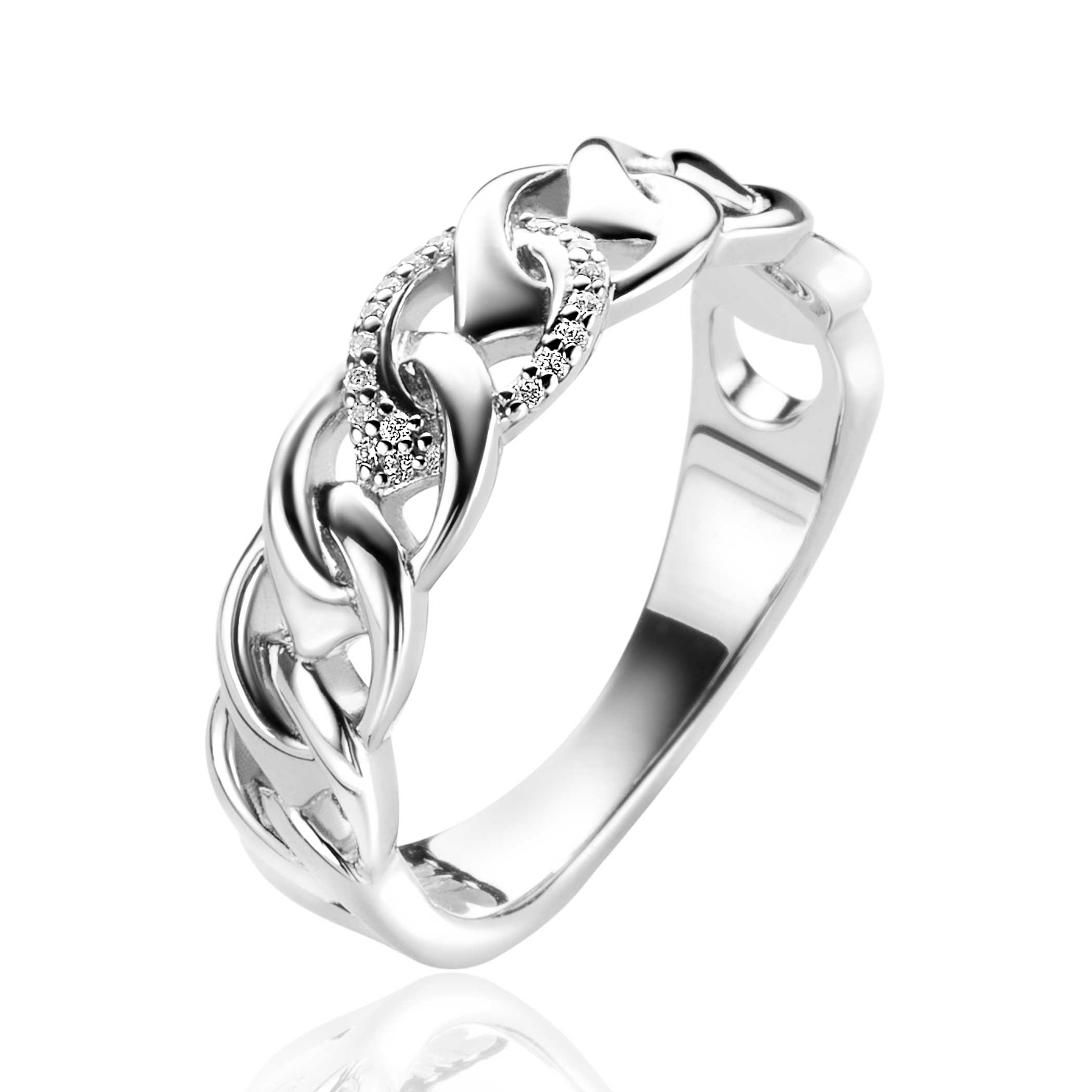 Zinzi Mart Visser zilveren ring met zirkonia