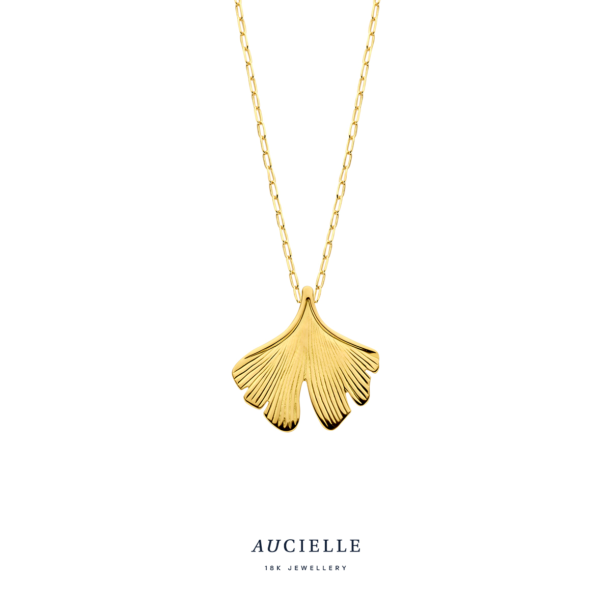 Aucielle hanger ginkgo biloba, goud 18k