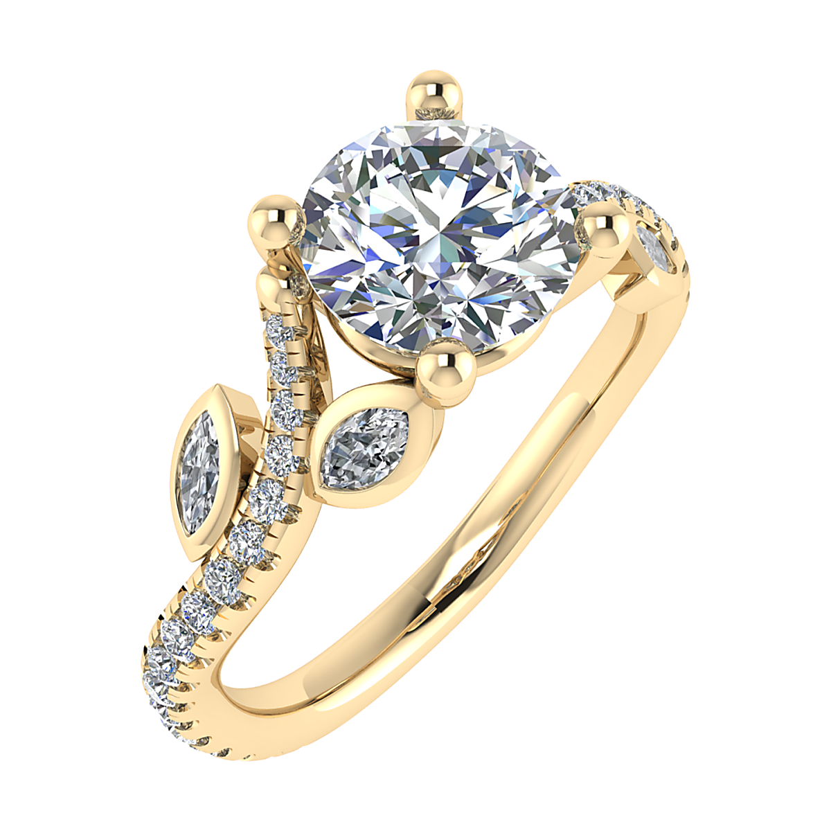 Deze prachtige 14k gouden ring, model ZA19528-1, straalt elegantie uit. Met een briljante diamanten stenen van totaal 0,45 karaat (VS2-puurheid, G-kleur) is het een verfijnd juweel, glanzend en nieuw. Deze ring, maat 54, is perfect om speciale momenten te vieren. Draag hem solo voor een verfijnde uitstraling of samen met andere ringen voor een trendy look.