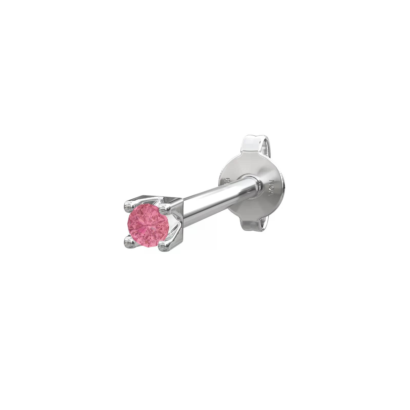 Das Piercing ist ein eleganter Ohrstecker aus Silber mit Stein in der Farbe Pink. Dieses Schmuckst&uuml;ck eignet sich perfekt f&uuml;r den t&auml;glichen Gebrauch oder besondere Anl&auml;sse und verleiht jedem Outfit einen Hauch von Raffinesse. Ideal in Kombination mit anderen silbernen Accessoires.