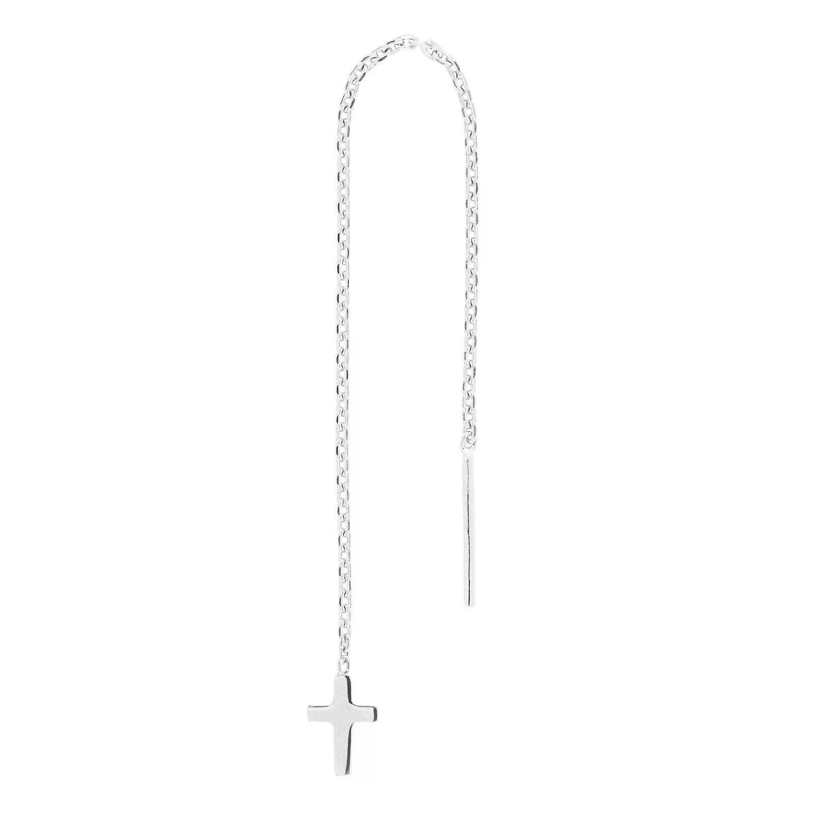 Der Rhod. Silberohrring mit Kreuz, Modellnummer 30251430900, bietet stilvolle Creolen-Ohrringe aus hochwertigem Silber. Ideal f&uuml;r besondere Anl&auml;sse oder als modisches Alltags-Accessoire. Tragen Sie sie zu hochgesteckten Frisuren oder kurzen Haaren, um das Kreuzdesign hervorzuheben. Perfekt kombinierbar mit anderen Silberschmuckst&uuml;cken f&uuml;r einen eleganten Look.