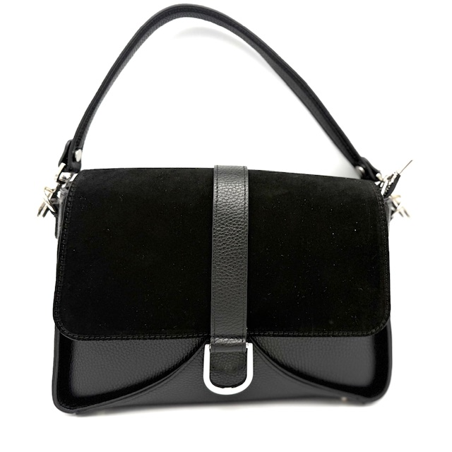 Leren Handtas Dames – Made in Italy – Suède & Leer – Met Afneembare Schouderriem

Op zoek naar een elegante én praktische leren handtas voor dames? Deze luxe Made in Italy tas is vervaardigd uit een stijlvolle combinatie van echt leer en suède, en straalt pure klasse uit. Perfect voor dagelijks gebruik, werk of een avondje uit.

Productvoordelen:

Gemaakt van hoogwaardig Italiaans leer in combinatie met suède

Leren schoudertas dames met korte afneembare handgreep

Inclusief lange afneembare en verstelbare schouderriem – draag ‘m als crossbody tas of schoudertas

Praktisch ingedeeld:

Ritsvak aan de achterkant voor snelle toegang

Ritsvak onder de klep voor extra veiligheid

Hoofdvak met tussenrits, steekvak en binnenvak met rits

Vier metalen pootjes onderaan beschermen de bodem van de tas

Italiaans vakmanschap: stijlvol, duurzaam en tijdloos

Afmetingen:

Hoogte: 19 cm

Breedte: 30 cm

Diepte: 9,5 cm

Waarom kiezen voor deze tas?

Deze Italiaanse leren damestas biedt de perfecte balans tussen stijl en gebruiksgemak. De slimme vakverdeling maakt het makkelijk om je essentials georganiseerd mee te nemen – ideaal voor moderne vrouwen die waarde hechten aan kwaliteit, stijl en functionaliteit.

