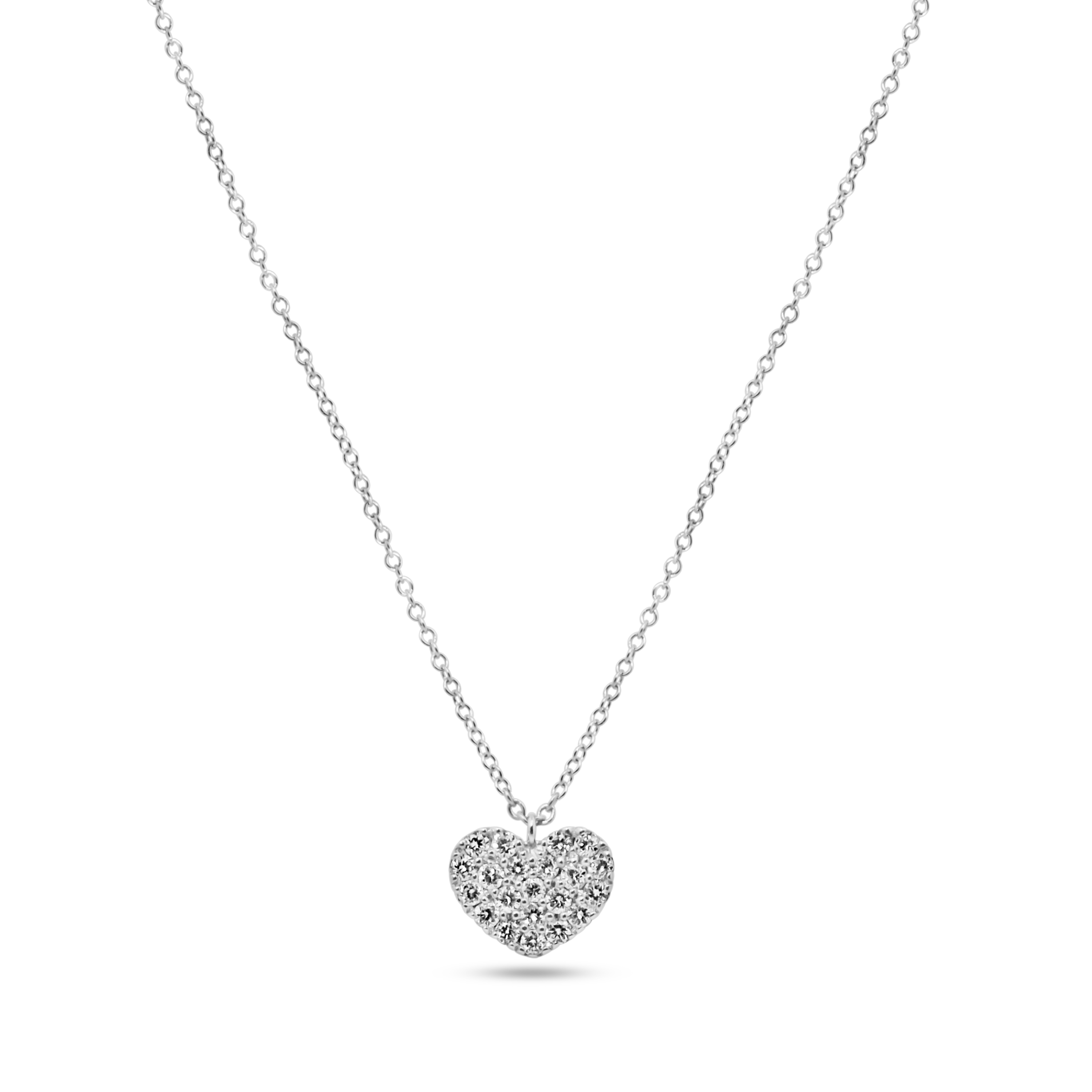 Ketting in wit goud 18 k het hangertje met diamant 0.9 ct