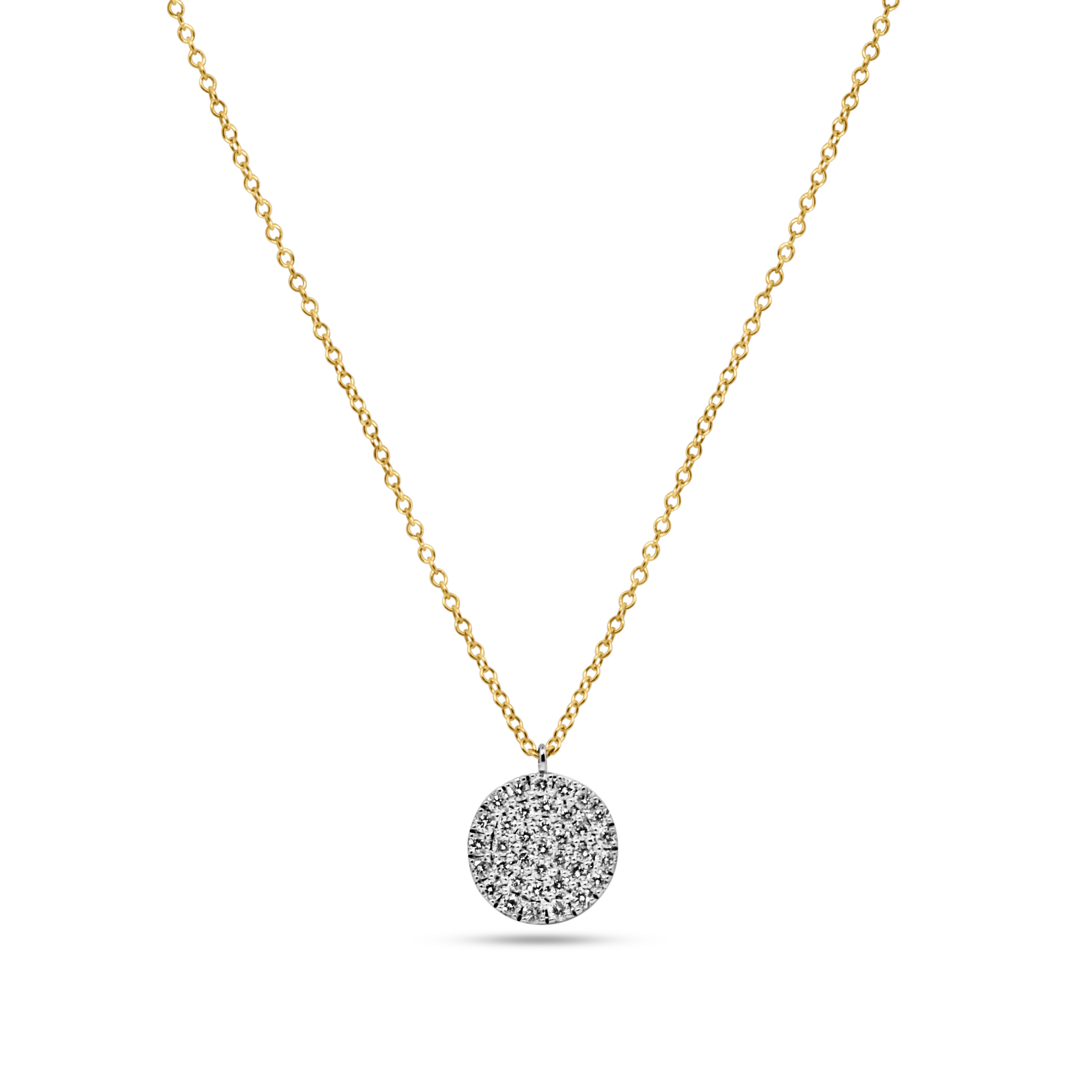 Ketting in bi-color 18 k met Diamant 0.21 ct - briljant slijpsel 