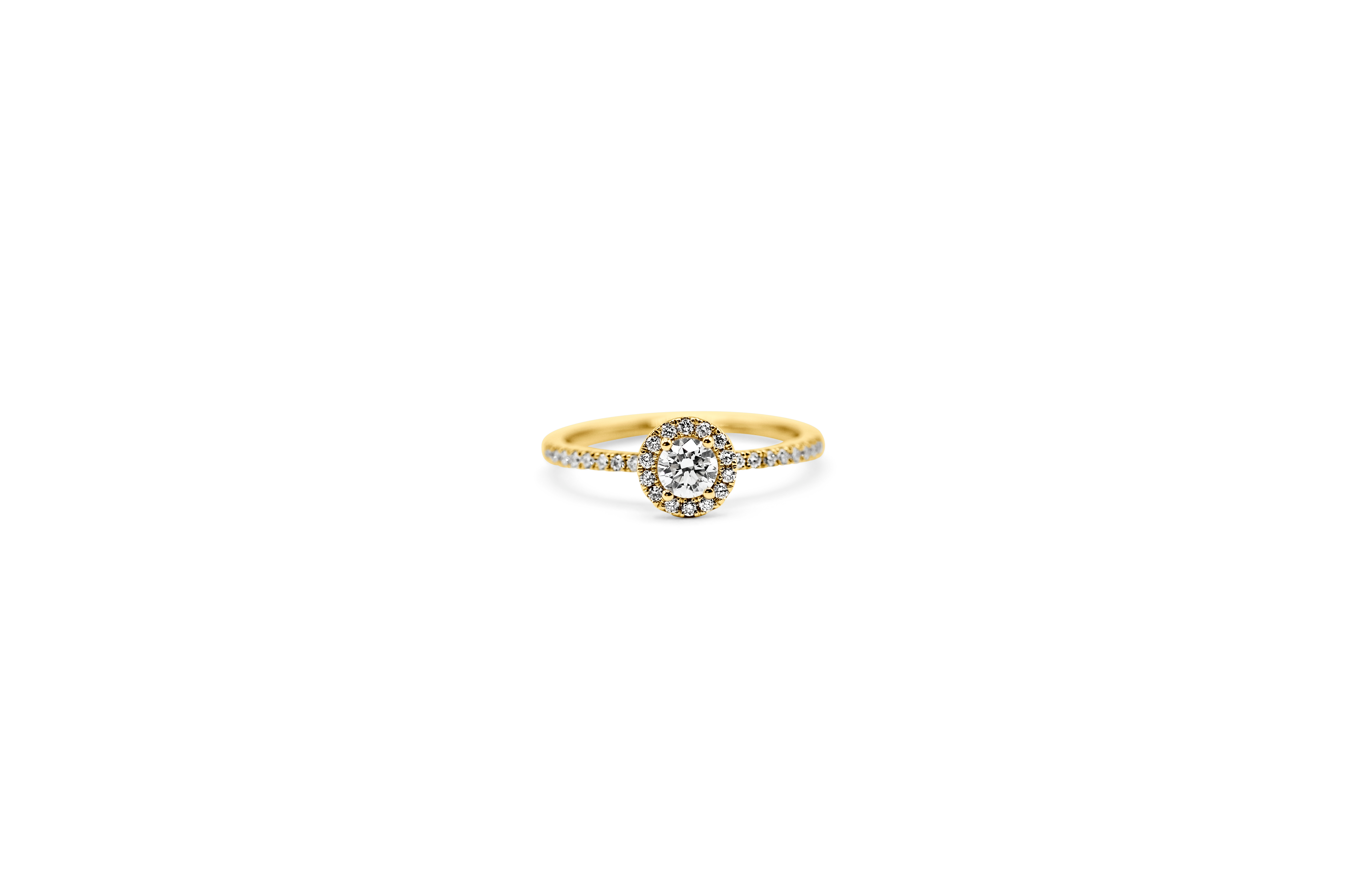Ring in geel goud 18 k met 0.54 ct Diamant - briljant slijpsel 