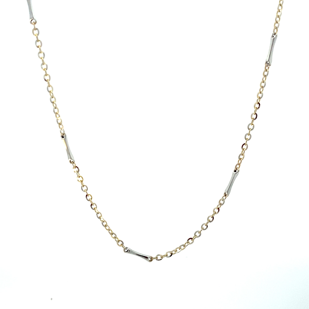 Geel/witgouden collier 45 cm