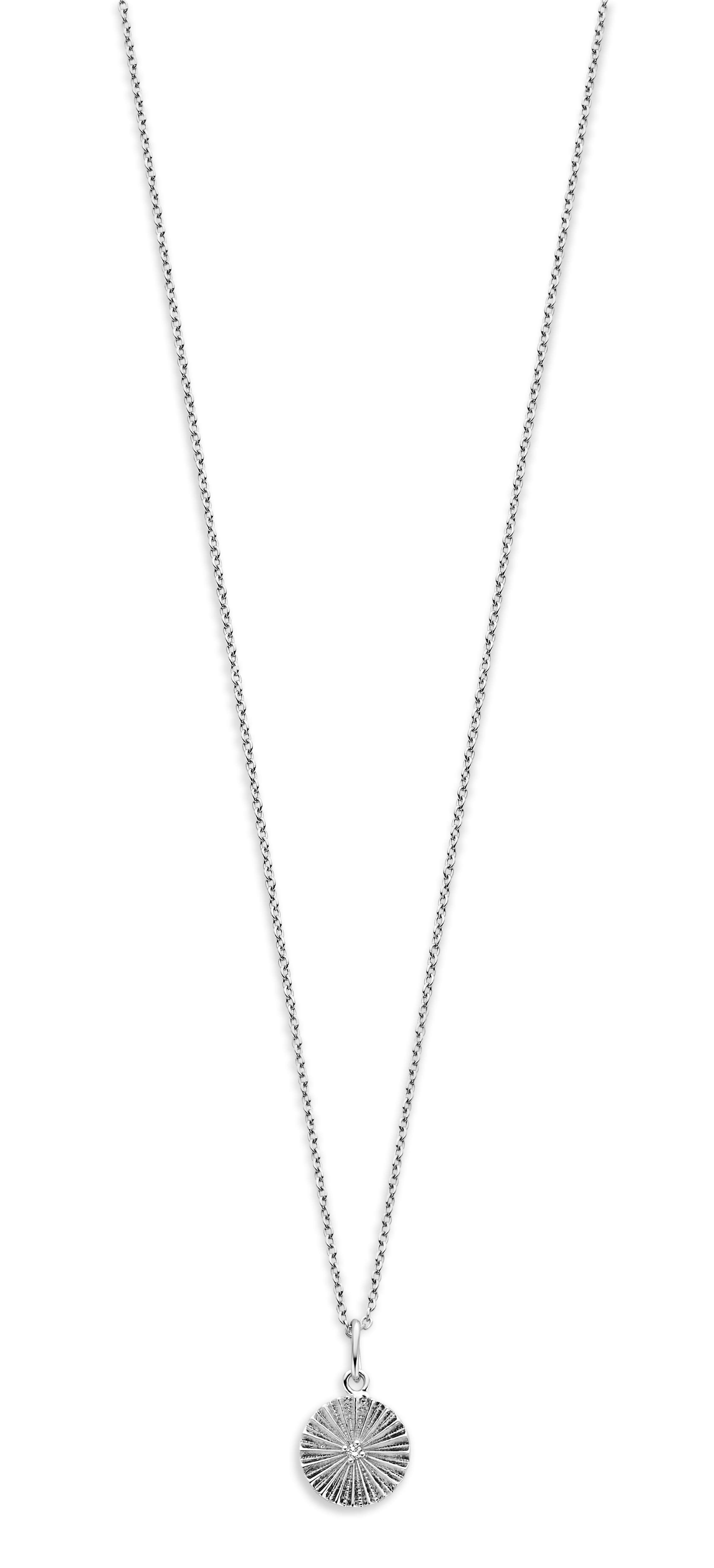 Diese Halskette aus 925/- Silber mit einem Diamant verleiht jedem Outfit einen Hauch von Raffinesse und Eleganz. Am besten tragen Sie sie zu einem tiefen Ausschnitt oder über einem schlichten Oberteil, um ihren Glanz zu betonen und den Look zu vervollständigen. Perfekt für besondere Anlässe oder alltäglichen Glamour.