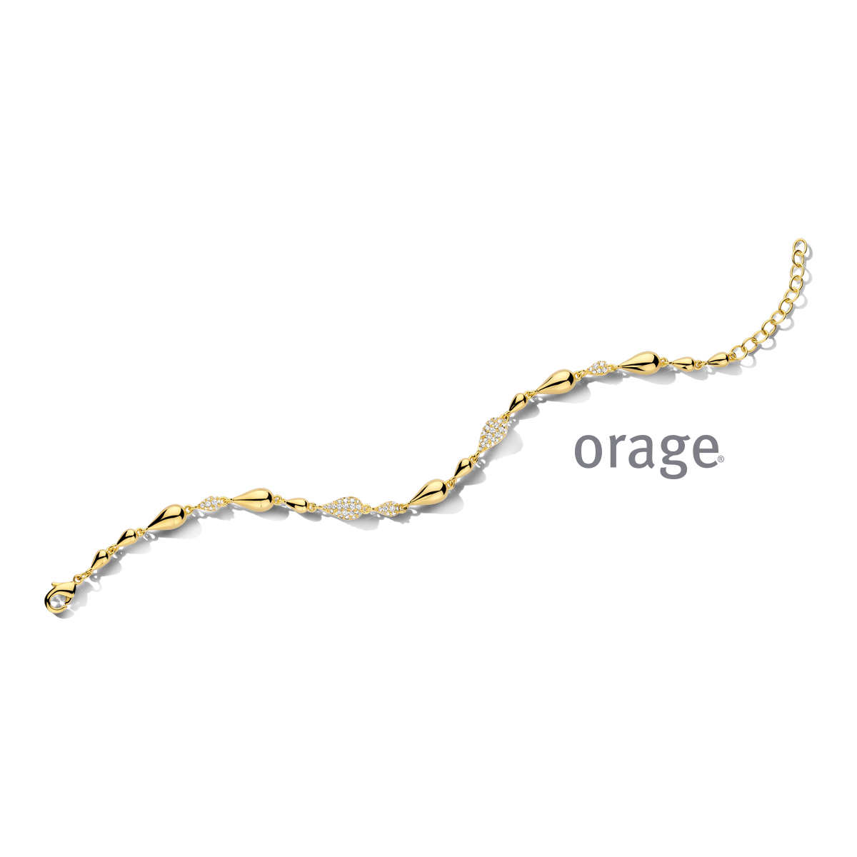 Orage armband verguld geel goud met zirkonia steentjes