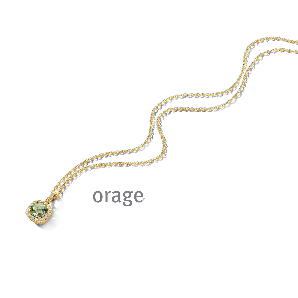 Orage collier verguld geel goud met zirkonia steentjes