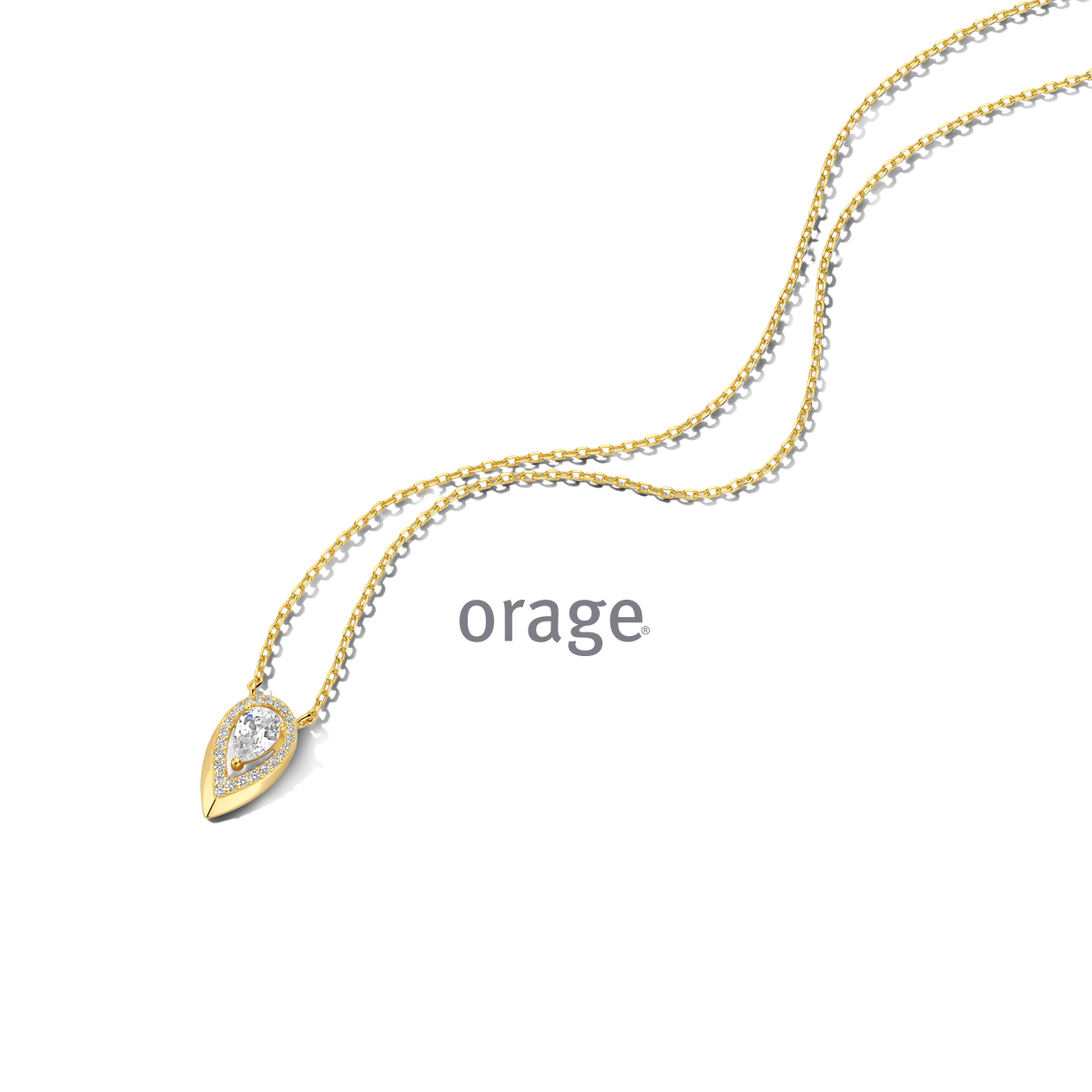 Orage collier verguld geel goud met zirkonia