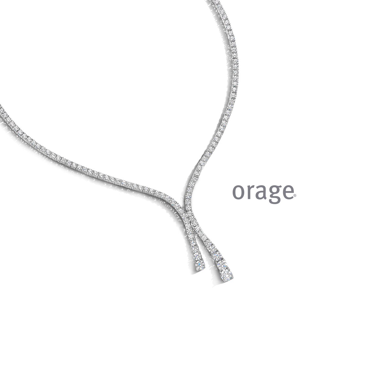 Orage collier zilver met zirkonia steentjes