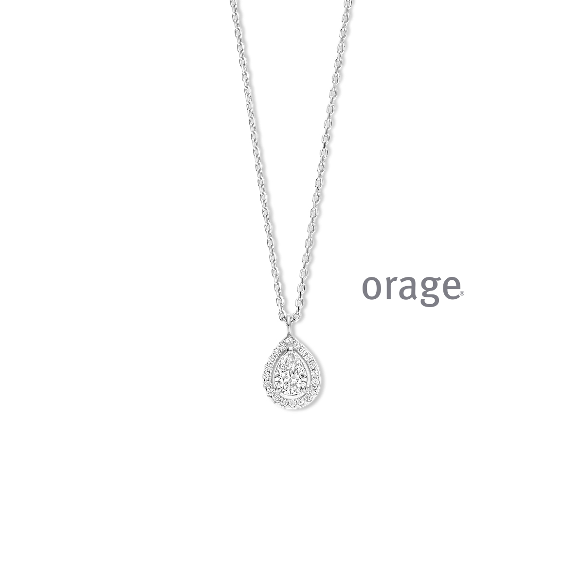 Orage collier zilver met zirkonia steentjes