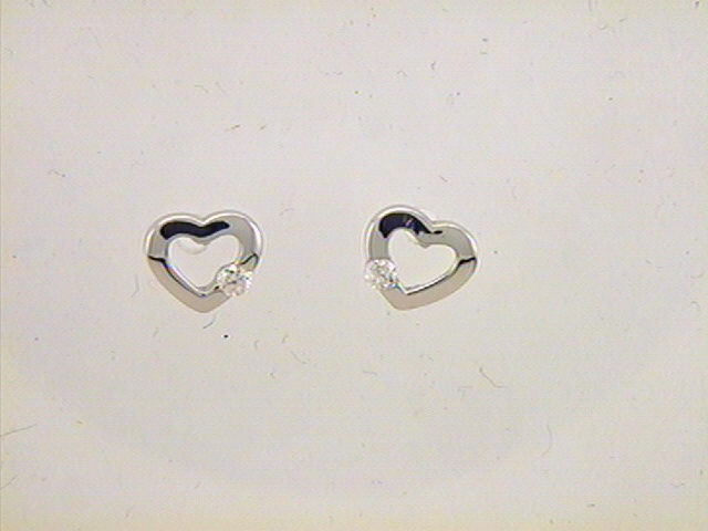 Max Fr&ouml;hlich Ohrschmuck Ref.-Nr.: OS 144391 925/rh/- Silber, Rhodiniert 2 Zirkonia  Wei&szlig; 