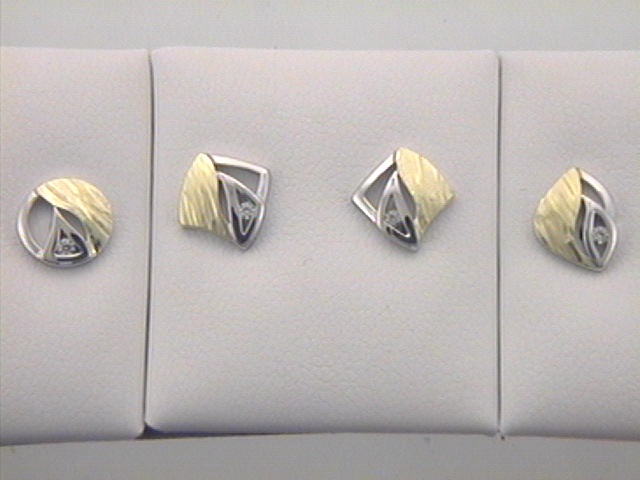 Max Fr&ouml;hlich Ohrschmuck Ref.-Nr.: 88/190980 925/- Silber, bicolor 2 Zirkonia  Wei&szlig; 