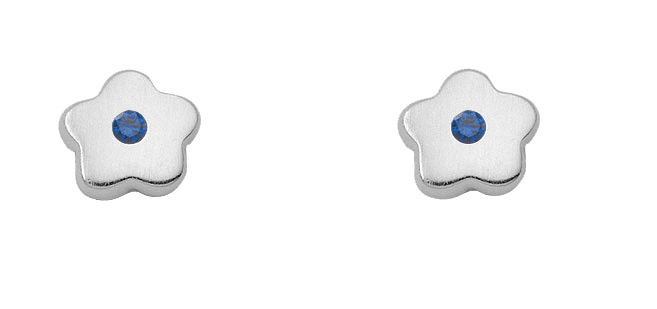 Max Fr&ouml;hlich Ohrschmuck Ref.-Nr.: OS 133781 925/- Silber, Rhodiniert 2 Zirkonia  blau 