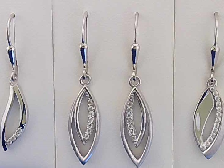 Max Fr&ouml;hlich Ohrschmuck Ref.-Nr.: 666/193051 925/- Silber, Rhodiniert Zirkonia  Wei&szlig; 