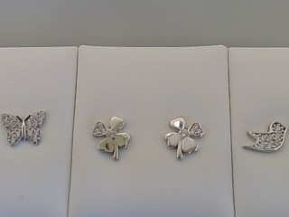 Max Fr&ouml;hlich Ohrschmuck Ref.-Nr.: 667/195945 925/- Silber, Rhodiniert Zirkonia  Wei&szlig; 