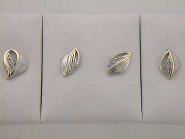 Max Fr&ouml;hlich Ohrschmuck Ref.-Nr.: 88/187150 925/- Silber, bicolor Zirkonia  Wei&szlig; 