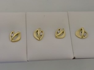 Max Fr&ouml;hlich Ohrschmuck Ref.-Nr.: 88/196171 925/- Silber, gelb Zirkonia  Wei&szlig; 