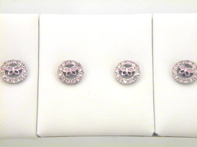 Max Fr&ouml;hlich Ohrschmuck Ref.-Nr.: OS 187921 925/- Silber, Rhodiniert Zirkonia  Rosa 