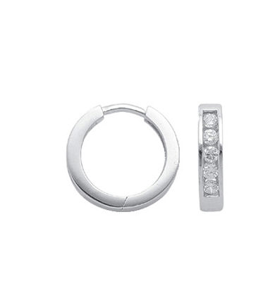 Ohrschmuck Ref.-Nr.: OS 133911 925/rh/- Silber, Rhodiniert Zirkonia  Wei&szlig; 