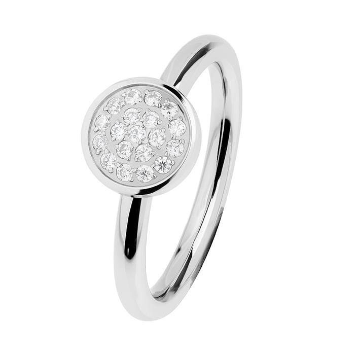 Ernstes Design Ringe Ref.-Nr.: R462.WH.55 Edelstahl, wei&szlig; Zirkonia  Wei&szlig;  Ringgr&ouml;&szlig;e 55