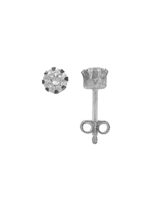 Max Fr&ouml;hlich Ohrschmuck Ref.-Nr.: OS 150195 925/rh/- Silber, Rhodiniert 2 Zirkonia  Wei&szlig; 