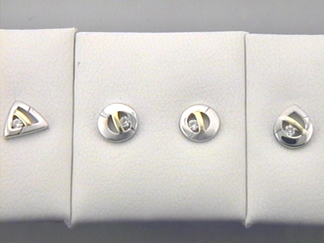 Ohrschmuck Ref.-Nr.: 88/183622 925/rh/- Silber, Rhodiniert 2 Zirkonia  Wei&szlig; 