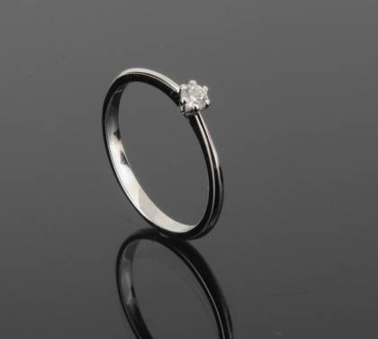Wilhelm M&uuml;ller Ringe Ref.-Nr.: 746279052 925/rh/- Silber, Rhodiniert 1 Zirkonia  Wei&szlig;  Ringgr&ouml;&szlig;e 52