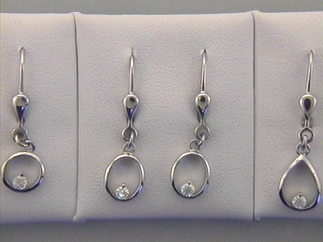 Max Fr&ouml;hlich Ohrschmuck Ref.-Nr.: 201/184327 925/- Silber, Rhodiniert Zirkonia  Wei&szlig; 