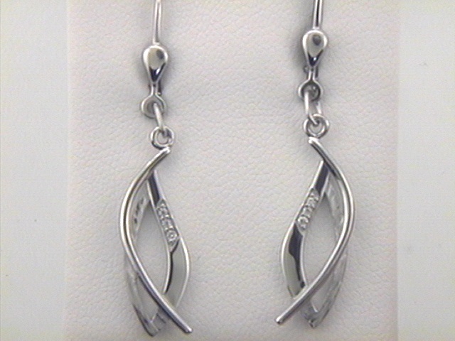 Max Fr&ouml;hlich Ohrschmuck Ref.-Nr.: 88/190768 925/- Silber, Rhodiniert Zirkonia  Wei&szlig; 