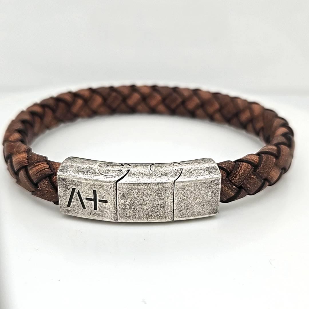 Across Armband Ref.-Nr.: AL17MASBR LEDER, braun Edelstahl