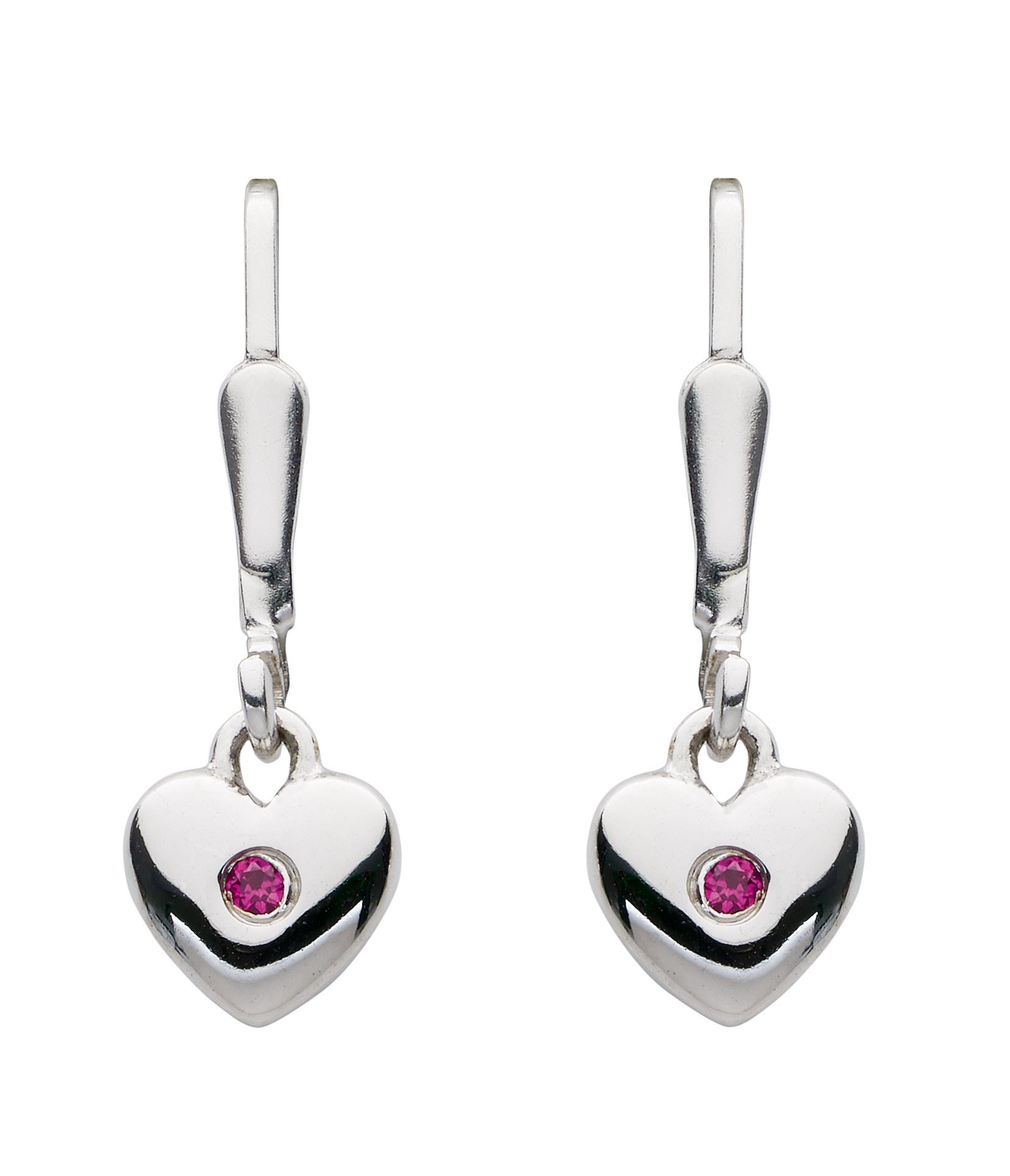 Max Fr&ouml;hlich Ohrschmuck Ref.-Nr.: OS 166174 925/- Silber, Rhodiniert Zirkonia  Rot 
