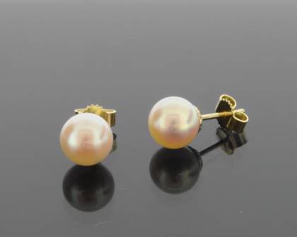 Wilhelm M&uuml;ller Ohrschmuck Ref.-Nr.: 691276019 585/- Gold, gold  2 Zuchtperle 8,0 bis 8,5 mm Rund A-Qualit&auml;t