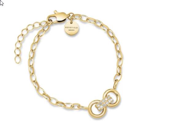 ROSEFIELD Armband Ref.-Nr.: JBOSG-J900 Edelstahl, gelb Glasstein Wei&szlig; 