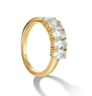 ROSEFIELD Ringe Ref.-Nr.: JRFO48G-J942 Edelstahl, gelb Glasstein Wei&szlig;  Ringgr&ouml;&szlig;e 48