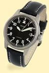 Aristo Herrenuhren Ziffernblatt: Schwarz Arabisch  Titan Leder Automatik 50 Meter Ref.-Nr.: 5H68Ti