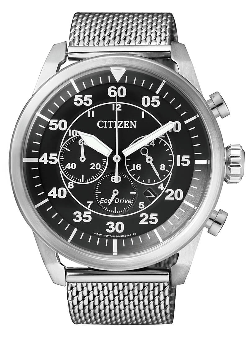 Citizen Herrenuhren Stahl Metall Solar 100 Meter Ref.-Nr.: CA4210-59E 