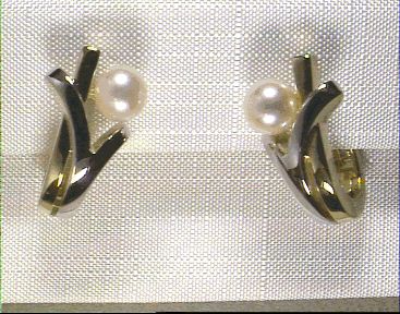 Kopf.-und Ohrschmuck Ref.-Nr.: 06-07700-0 585/- Gold, Bi~Col 2 Akoya Zuchtperle 5,5-6,0 mm Rosa 
