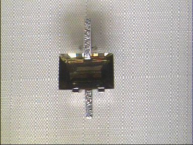 Halsschmuck Ref.-Nr.: 31-03525-0 585/- Gold, wei&szlig; 1 Rauchquarz braun  12 Diamant Wesselton kleine Einschl&uuml;sse Brillantschliff 0,09ct. 