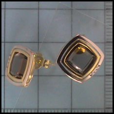 Kopf.-und Ohrschmuck Ref.-Nr.: 62287209 585/- Gold 2 Rauchquarz 6 Diamant 