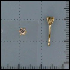 Kopf.-und Ohrschmuck Ref.-Nr.: 6-200946-001 585/- Gold 2 Diamant Wesselton sehr kleine Einschl&uuml;sse Brillantschliff 0.10ct. 