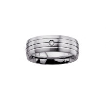Engelkemper Ringe Ref.-Nr.: 4-104246-001 Edelstahl, Silber 1 Zirkonia  Wei&szlig;  Ringgr&ouml;&szlig;e 56