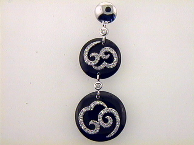 Max Fr&ouml;hlich Halsschmuck Ref.-Nr.: mf1117 585/- Gold, wei&szlig; 69 Diamant Wesselton kleine Einschl&uuml;sse 0,269ct.  2 Onyx schwarz 