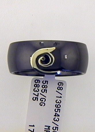Max Fr&ouml;hlich Handschmuck Ref.-Nr.: 68/139543/56 585/- Keramik, gold Ringgr&ouml;&szlig;e 56