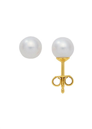 Ohrschmuck Ref.-Nr.: OS 143974 585/- Gold, gelb 2 S&uuml;&szlig;wasser Zuchtperle 7,5-8,0 mm Wei&szlig; Rund