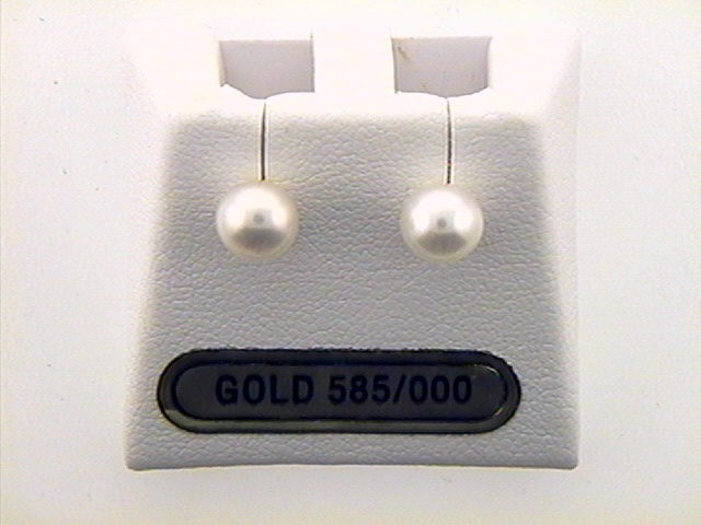 Max Fr&ouml;hlich Ohrschmuck Ref.-Nr.: OS 131479 585/- Gold, gelb 2 S&uuml;&szlig;wasser Zuchtperle 6,0-6,5 mm Wei&szlig; Rund