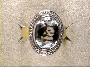 Handschmuck Ref.-Nr.: DF-3034 750/- Gold, gelb 1 Aquamarin  35 Diamant Wesselton kleine Einschl&uuml;sse Brillantschliff 0,25ct.  Ringgr&ouml;&szlig;e 56