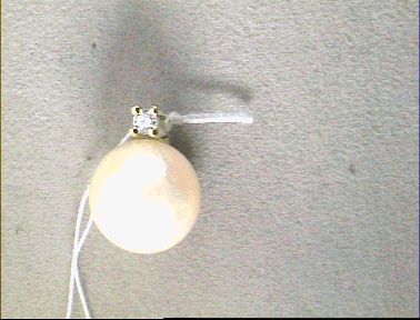 Halsschmuck Ref.-Nr.: 4-194 585/- Gold 1 Diamant Wesselton kleine Einschl&uuml;sse Brillantschliff 0.05ct. 1 China Zuchtperlen 10,0 bis10,5 mm Rosa Oval 